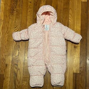GAP Pink Patterned Baby Snowsuit
